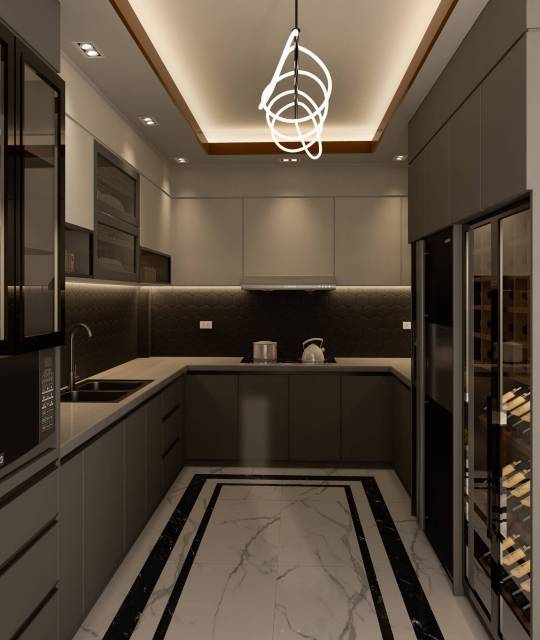 cernyi-kuhonnyi-inter-ernyi-skaf-s-holodil-nikom-na-keramiceskoi-plitke-pol-s-potolkom